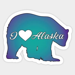 I Love Alaska Sticker